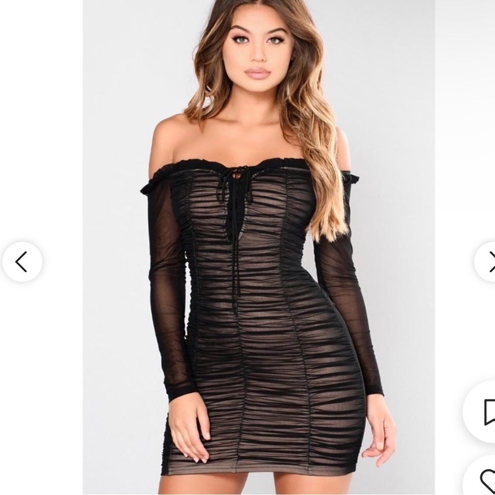 Fashion Nova Black Bodycon Dress Size Small